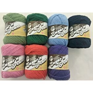 3 Skeins Lily Sugar'n Cream Stripes Yarn Gauge 4 M